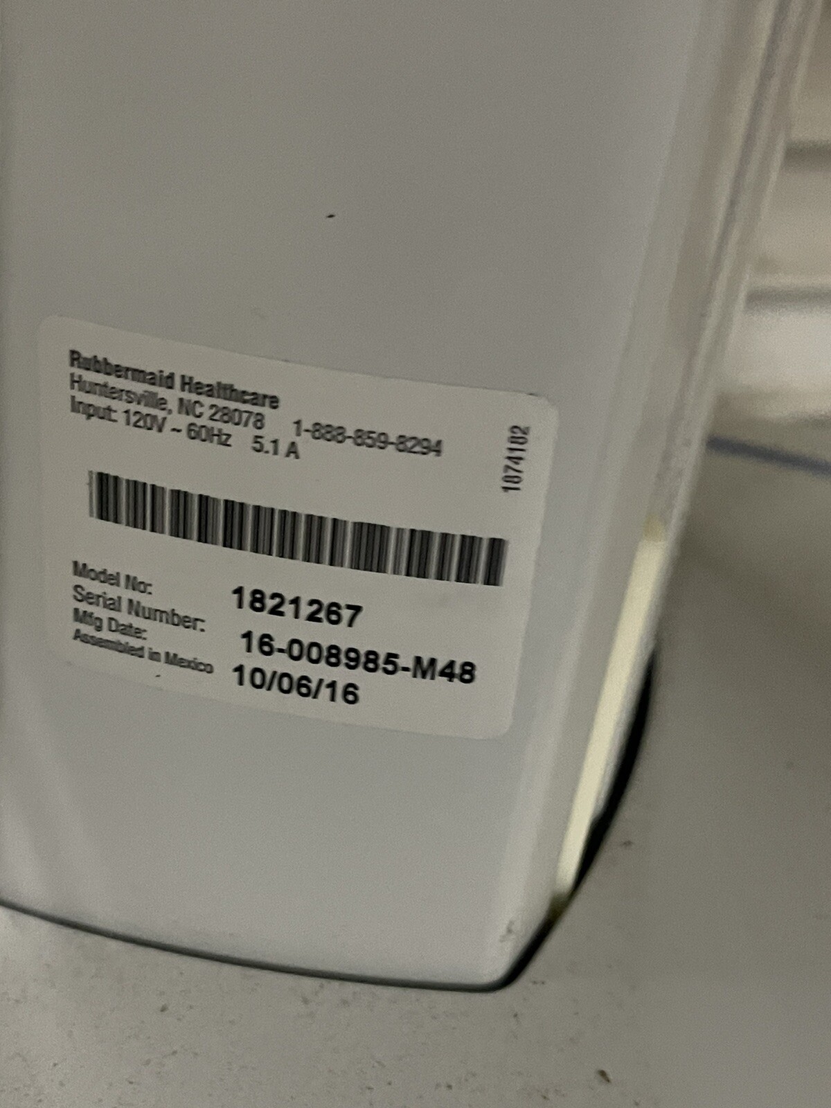 2) Capsa Rubbermaid Medical Cart Lithium Ion Battery Powered 1821267