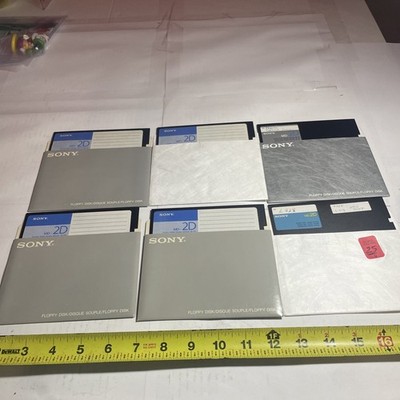 Sony MD-2D'' Double Sided Double Density 48 TPI Floppy Disk Lot Of 6