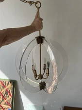 Z Lite 4 Light Warm Brass Pendant With Clear Acrylic Glass Chandelier