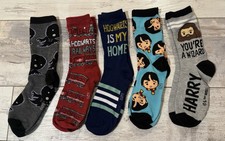 Wizarding World Harry Potter 5 Pairs of Crew Socks size 3-10 - NEW B