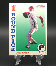1992 Score Tyler Green Rookie Card # 810 Philadelphia Phillies 1st Round Pick. rookie card picture