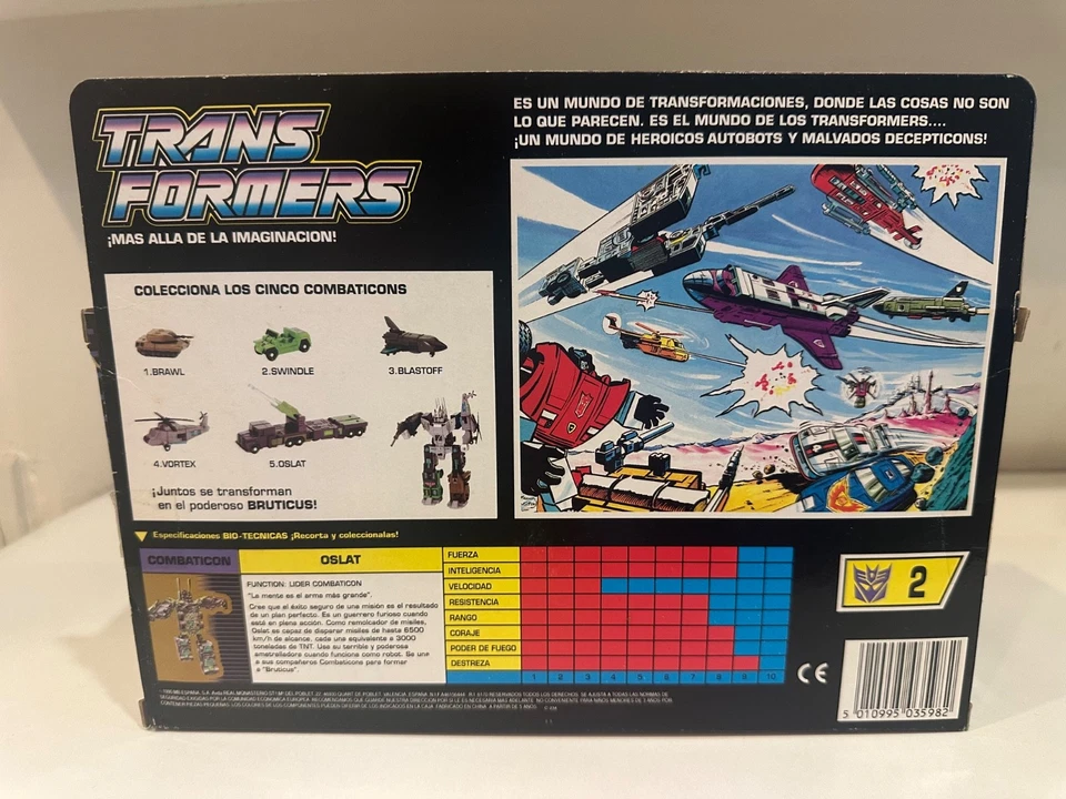 G1 Hasbro Europe Spain Gold Classic Oslat / Onslaught Box & Inserts Only No Toy - Image 2 of 4