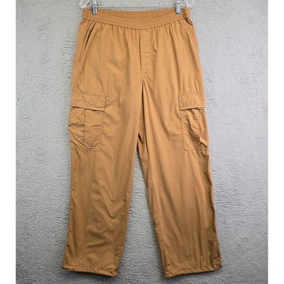 Uniqlo Cargo Pants Men 28-29 in Waist Brown Pull-On Performance Stretchy Utility