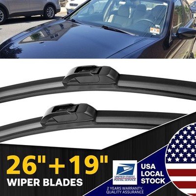 26''&19'' Windshield Wiper Blades Easy Installation Process J/U-Hook Compatibility