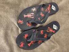 Sperry Mens Size 9 Warf Navy Flip-Flops