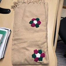 Handmade Beige Indian Shawl Floral Design