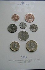 2025 Royal Mint Definitive BU 8 Coin Set From 1p to £2 - Brilliant Uncirculated