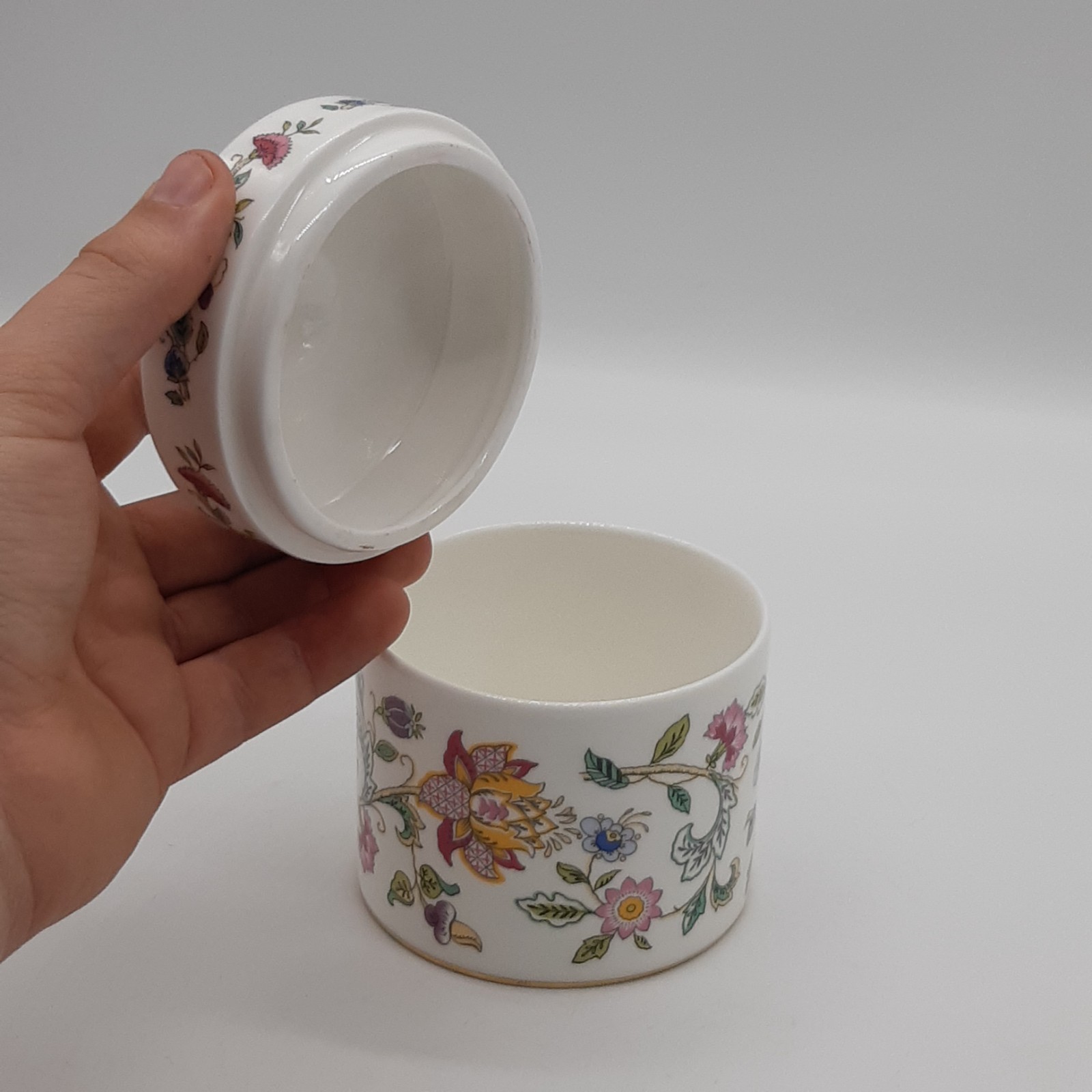 Minton Haddon Hall Lidded Trinket Box Ginger Jar Bone China Made in England Mint image 4