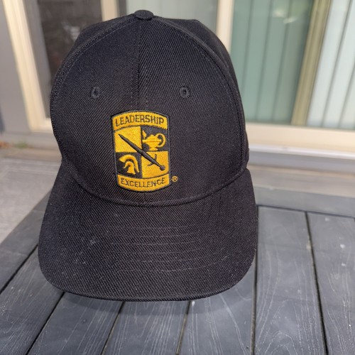 Army ROTC Black w Gold Letters Hat Cap Leadership Excellence Front ...