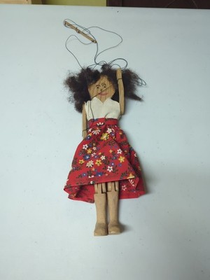 Unbranded Handmade 12'' Marionette String Puppet Gypsy Woman With Hinged Legs