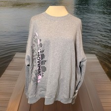 FP Movement Women's All Star Heather Gray/White Combo Pullover L Oversized NWT