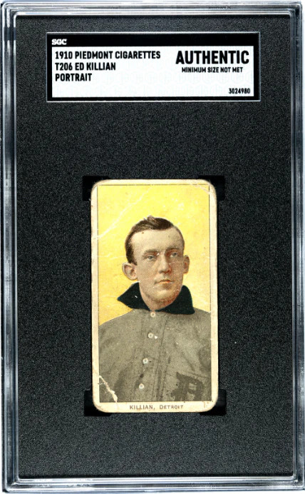 1909 T206 ED KILLIAN NNO POOR PIEDMONT 350 PORTRAIT SGC A DETROIT TIGERS