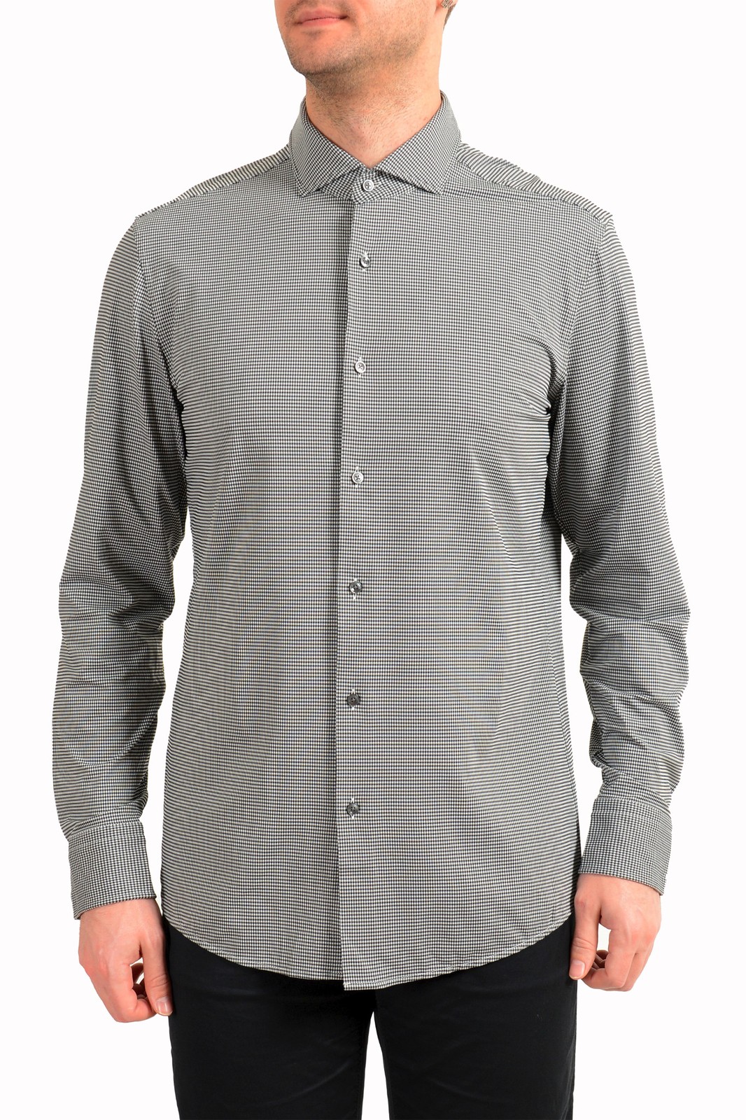 Hugo Boss Мужская клетчатая рубашка Jason Slim Fit в клетку с длинным рукавом 11990₽