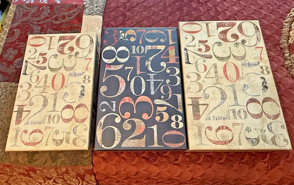 Punch Studio GRAPHIC NUMBERS Decorative Nesting Boxes SET OF 3 Black & Cream - Image 3 of 4