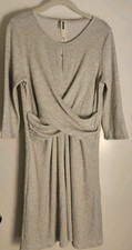 Anthropologie - Amadi Classic Cross Wrap Dress Gray Size L NWT