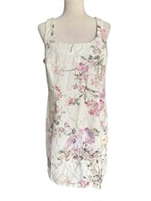 Vintage 90’s Ivory Floral Short Sheath Dress