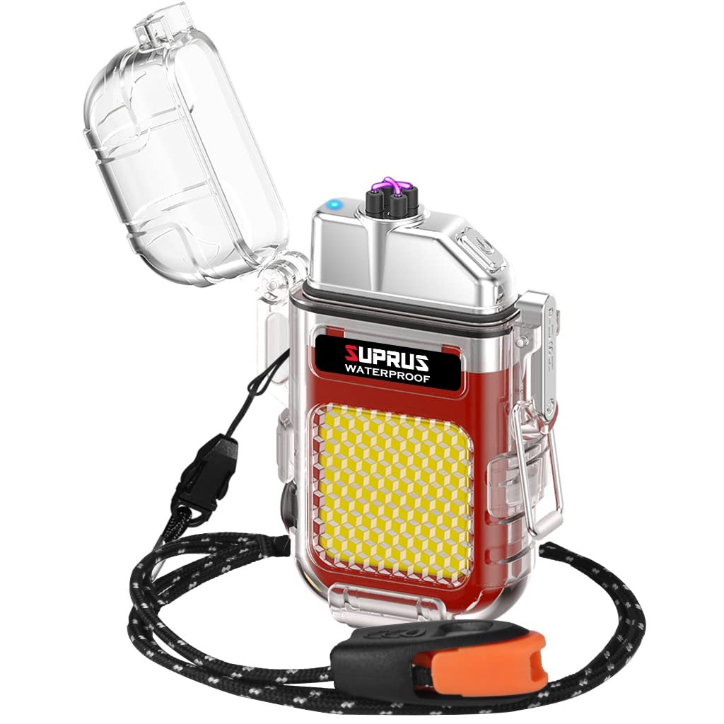 Flashlight Emergency Whistle Red