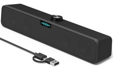 Computer Speakers Soundbar for Desktop PC Mac, USB Plug-in, Wired, External S...