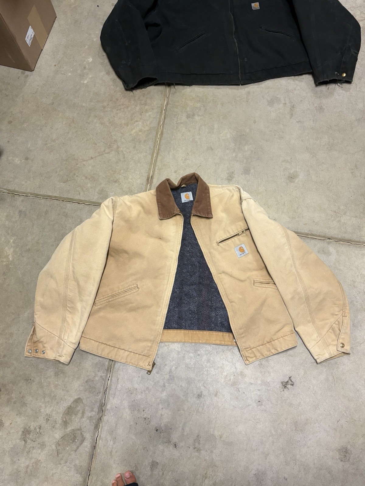 Vintage Carhartt Detroit Jacket Tan Brown Corduroy Quilted Lining Size XL Rare