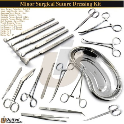 Minor Surgical Wound Dressing Kit Clinical Suturing Cutting, Grasping Retracting