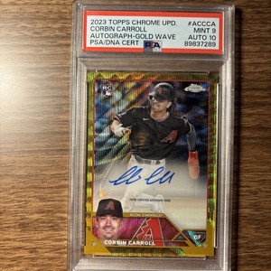 2023 Topps Chrome Corbin Carroll RC Gold Wave Refractor Autograph Auto /50 PSA 9