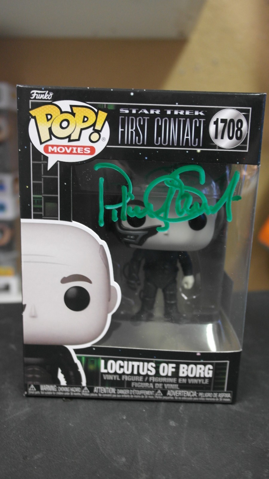 Pop firmado #1708 - Primer contacto de Star Trek - Locutus, Patrick Stewart + certificado de autenticidad