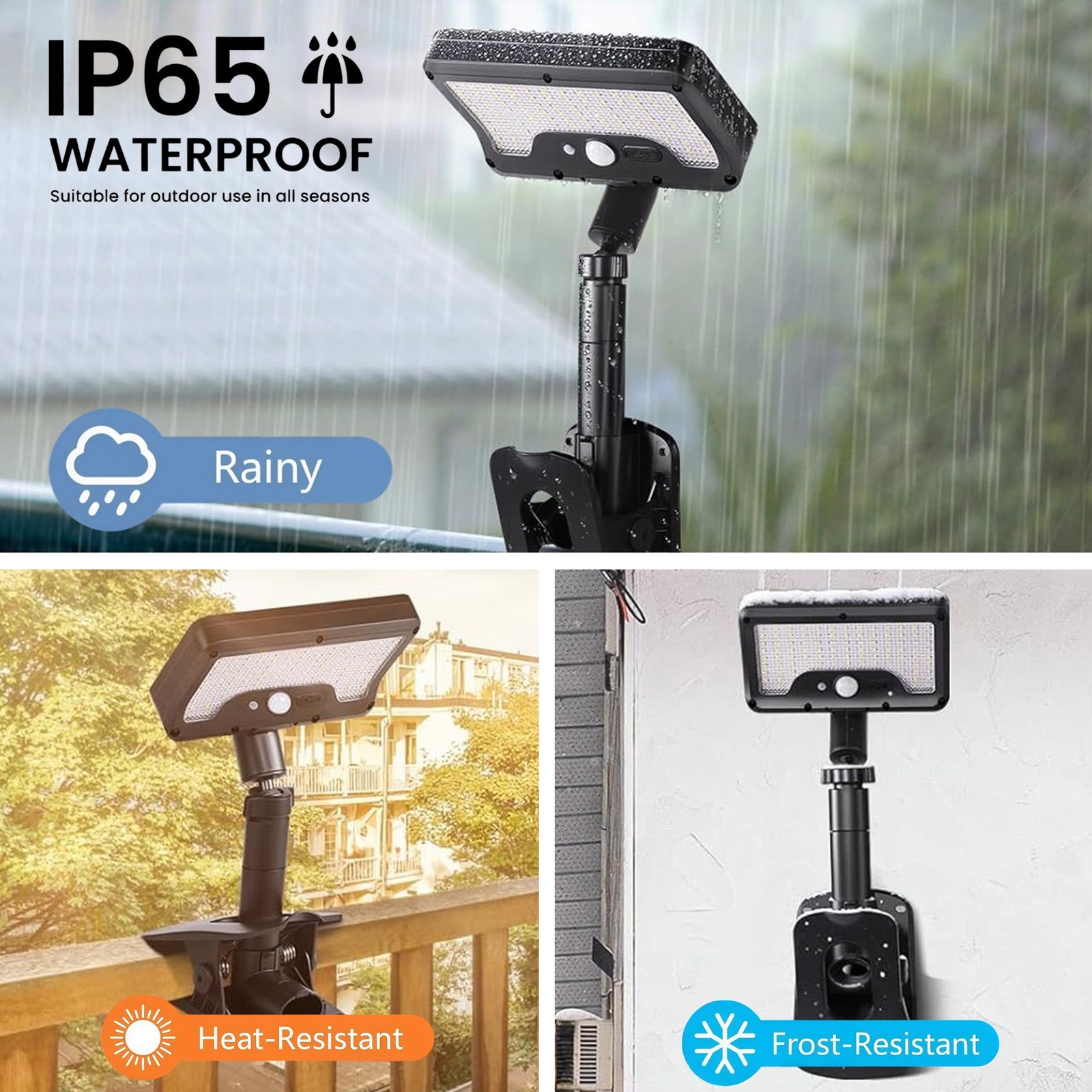 1Pack Clip On Solar Lights Outdoor Motion Sensor 92 LEDs Fence Deck Lights