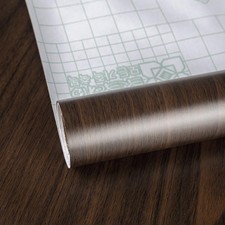 Dark Brown Wood Grain Contact Paper Thick Walnut Wood Wallpaper Peel Stick Bl...
