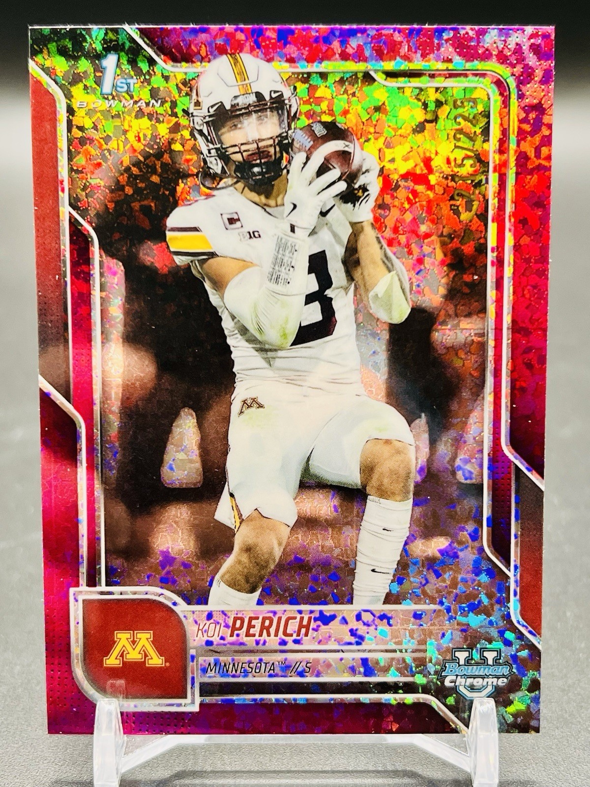 2025 Bowman U Chrome Koi Perich 1st Bowman Fuchsia Mini-Diamond # /225 Minnesota