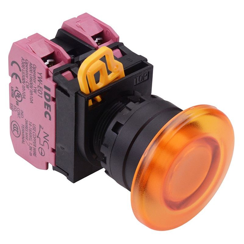 IDEC Green 24V illuminated 22mm Maintained Shrouded Push Button Switch 1NO-1NC