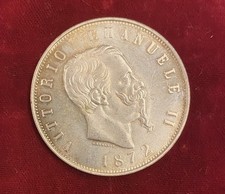 939 - Riproduzione Moneta Regno d'Italia - 5 Lire Re V. Emanuele II 1872 R