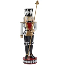 Soldier Nutcracker Christmas Figure 20" Red White Black Gold