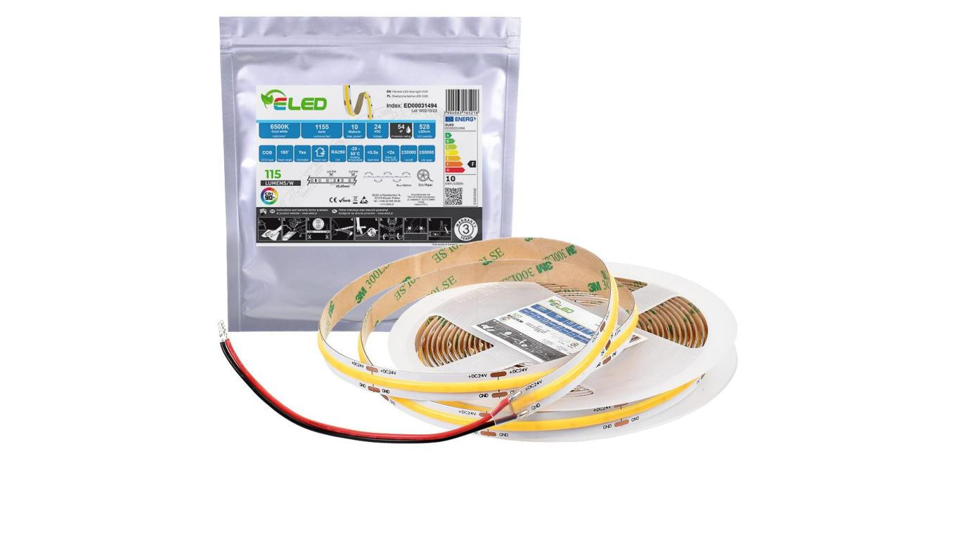 Tama LED COB 528 чипов 24V 10W 115lmW zimna 6500K CRI90 IP54 - ED00031494 внешний вид 14190₽