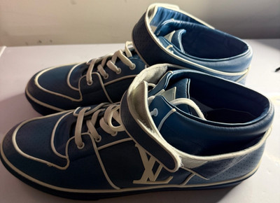 Louis Vuitton Acapulco Calfskin Perforated Sneaker Uptown Blue GO 1110 SZ 15