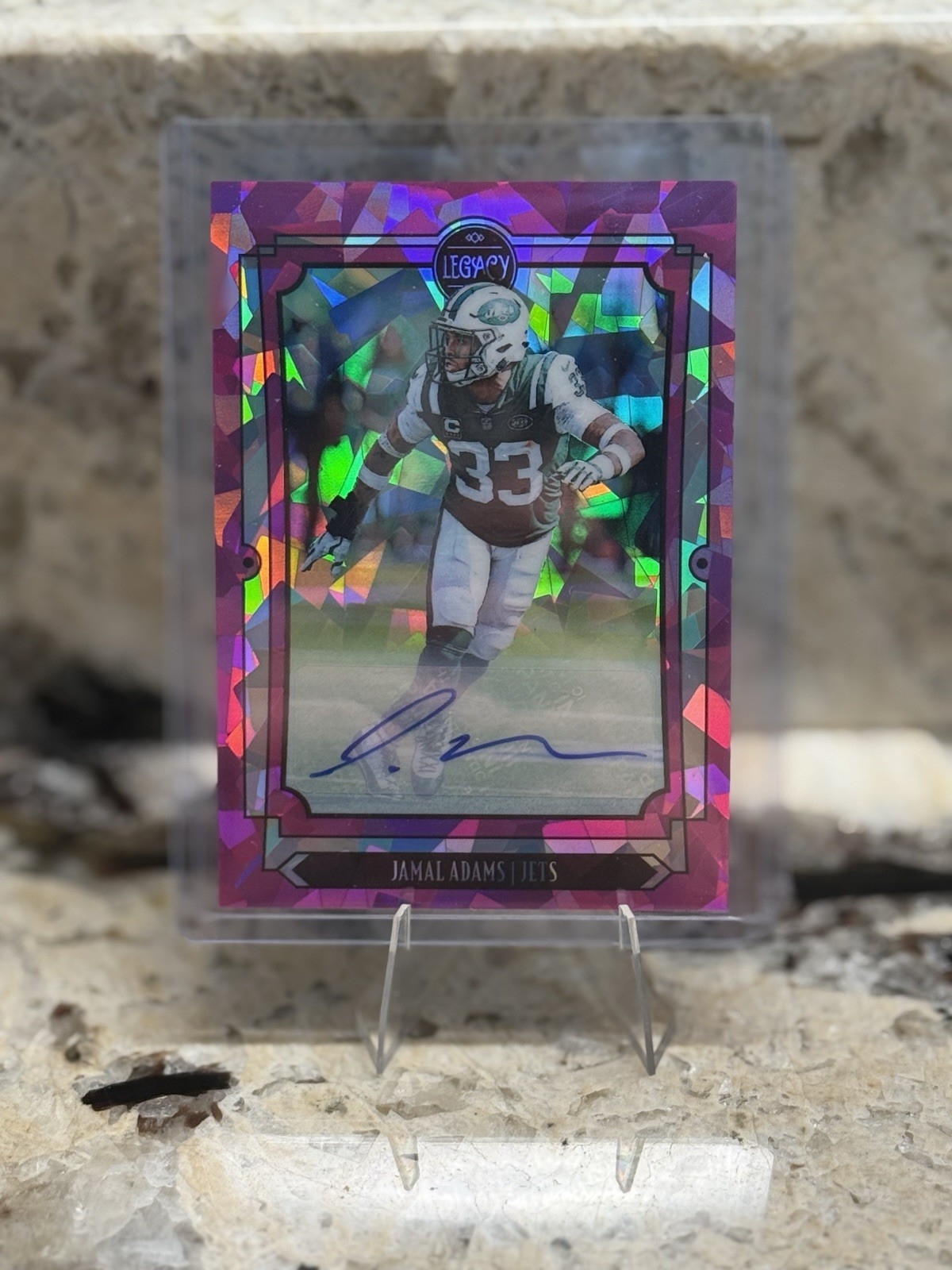 2019 Panini Legacy Jamal Adams #77 Pink Cracked Ice Auto /10
