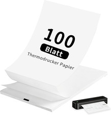 Thermopapier A4 Endlospapier, 100 Blatt Schnelltrocknendes Thermodrucker Papier