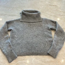 & Other Stories | Mohair Wool Blend Turtleneck Sweater | Grey | Size Small
