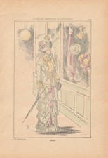 Mode Damenmode Fashion im Jahr 1880 kolorierte RADIERUNG um 1902 Henri Boutet