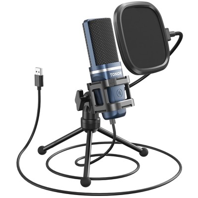 TONOR USB Microphone Computer Cardioid Condenser PC Gaming Mic Tripod Stand Pop
