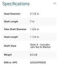 95028 Osborn SHA-1750 Heavy-Duty Shaft For Yoke thumbnail 4