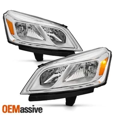 For 2013-2017 Chevy Traverse Chrome Headlights Headlamp Lights 13 14 15 16 17