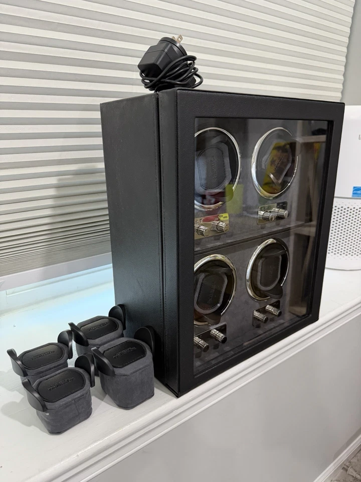 Enrolladora de 4 relojes Rothwell con cojines adicionales y adaptador de corriente - Excelente estado Foto 2 de 4