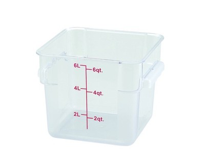Winco 6Qt Square Storage Container Clear Pc