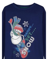 Max  Olivia Big Boy's Pajama Top with Socks Navy Multi, Large 