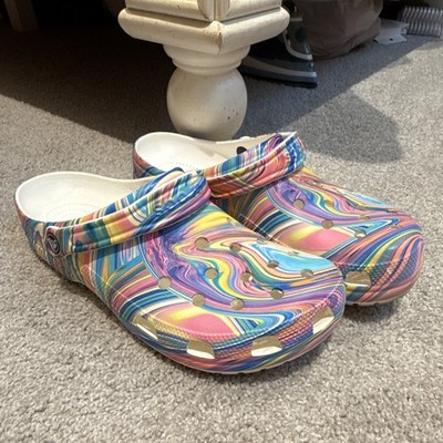 Crocs Men's US 11 Classic Clog Pastel Swirl Slip-On Clog