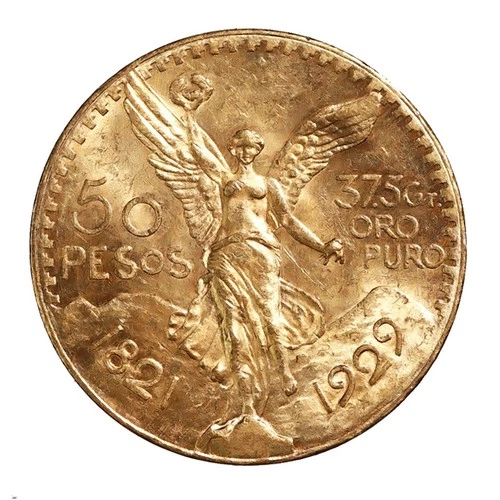 Photo of a 1929 Mexico 50 Pesos Gold from an eBay listing that sold on Jun 22, 2026