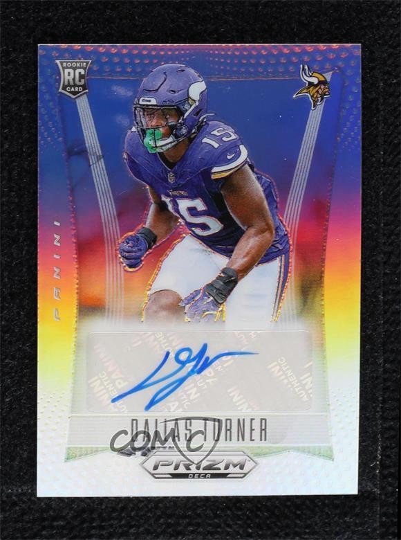 2024 Panini Prizm Deca Signatures Silver Dallas Turner #S-DTU Rookie Auto RC v9t