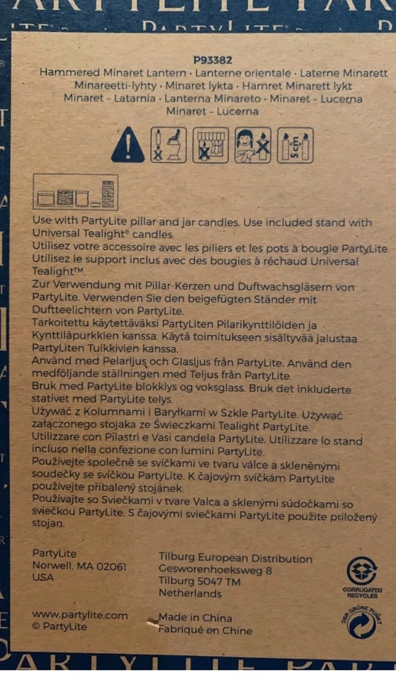 Candelabro linterna minarete martillado PartyLite #P93382 nuevo en caja Foto 2 de 4