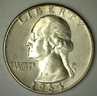 1964 D US Washington Quarter Coin 25c Silver AU BU Almost UNC Denver Mint