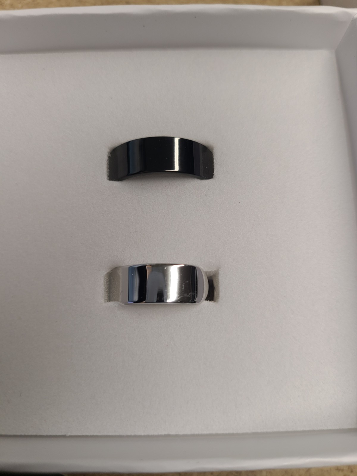 Calmi Ring 2 Ring Set Silver/Black - image 1